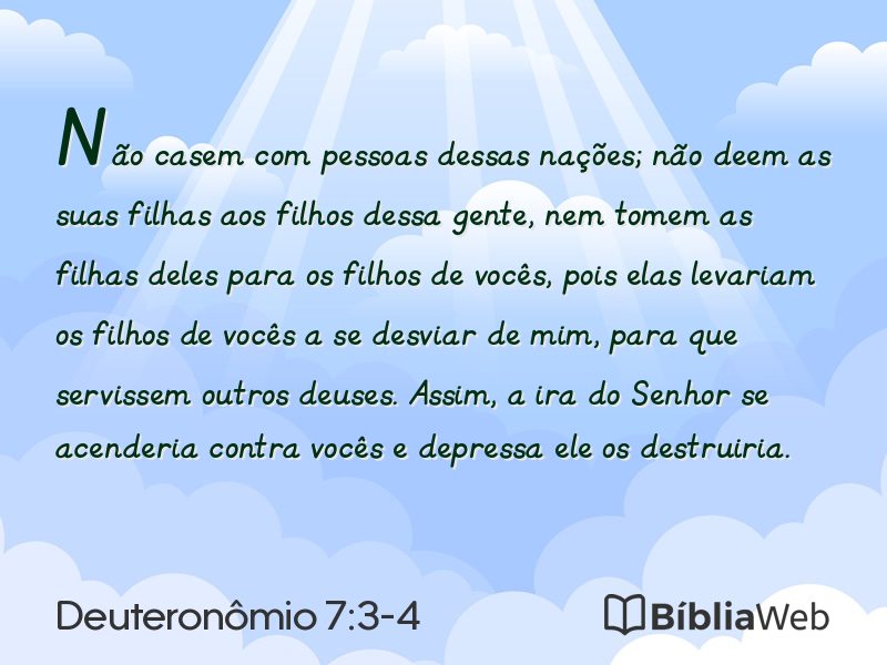 Deuteronômio 7:3-4 em imagem para compartilhar