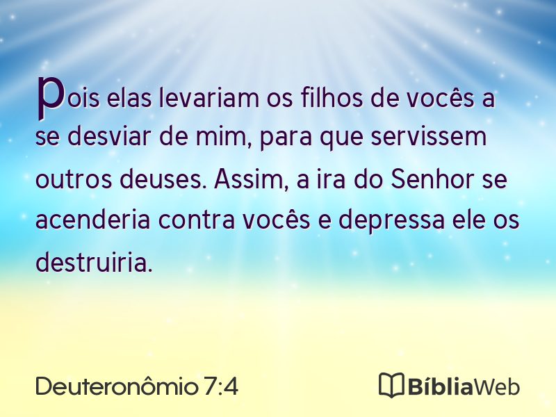 Deuteronômio 7:4 em imagem para compartilhar