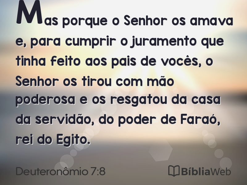 Deuteronômio 7:8 em imagem para compartilhar