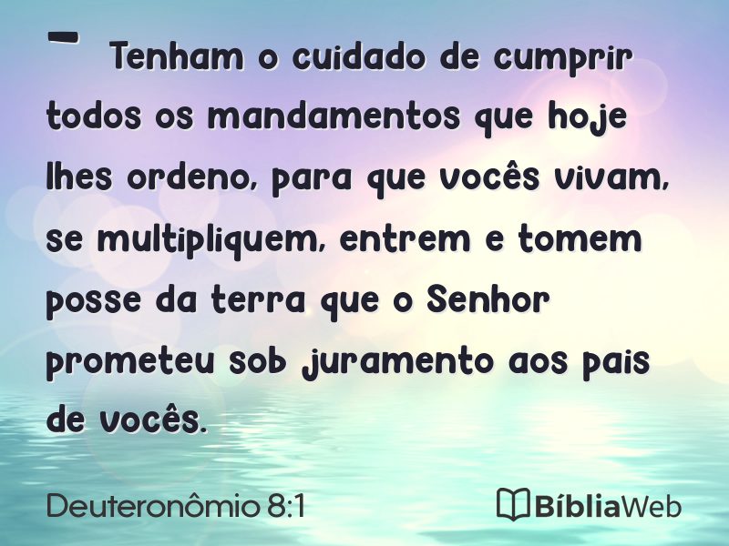 Deuteronômio 8:1 em imagem para compartilhar