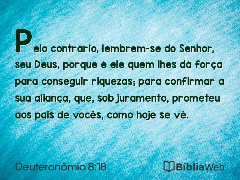 Deuteronômio 8:18 em imagem para compartilhar