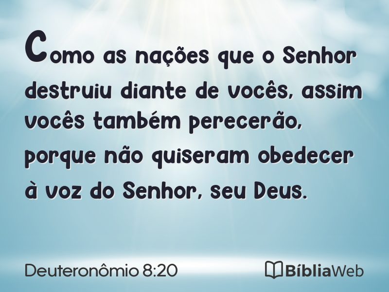 Deuteronômio 8:20 em imagem para compartilhar