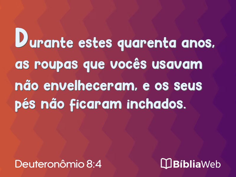 Deuteronômio 8:4 em imagem para compartilhar