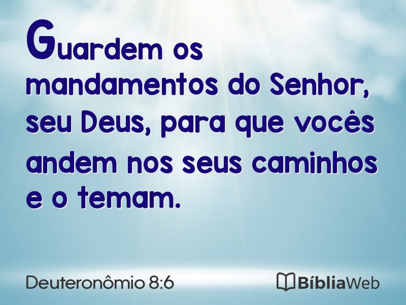 Deuteronômio 8:6 em imagem para compartilhar