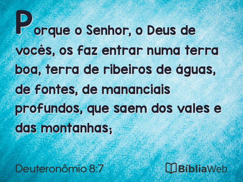 Deuteronômio 8:7 em imagem para compartilhar
