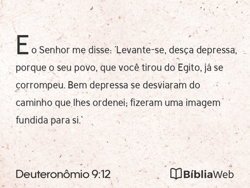 Deuteronômio 9:12 em imagem para compartilhar