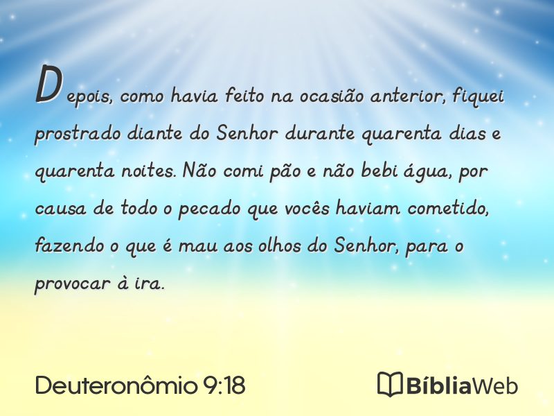 Deuteronômio 9:18 em imagem para compartilhar
