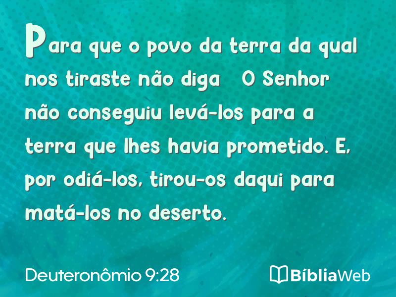 Deuteronômio 9:28 em imagem para compartilhar