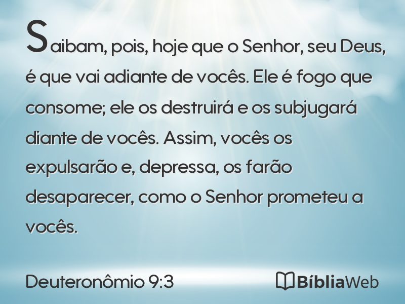 Deuteronômio 9:3 em imagem para compartilhar