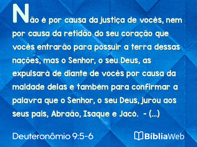 Deuteronômio 9:5-6 em imagem para compartilhar