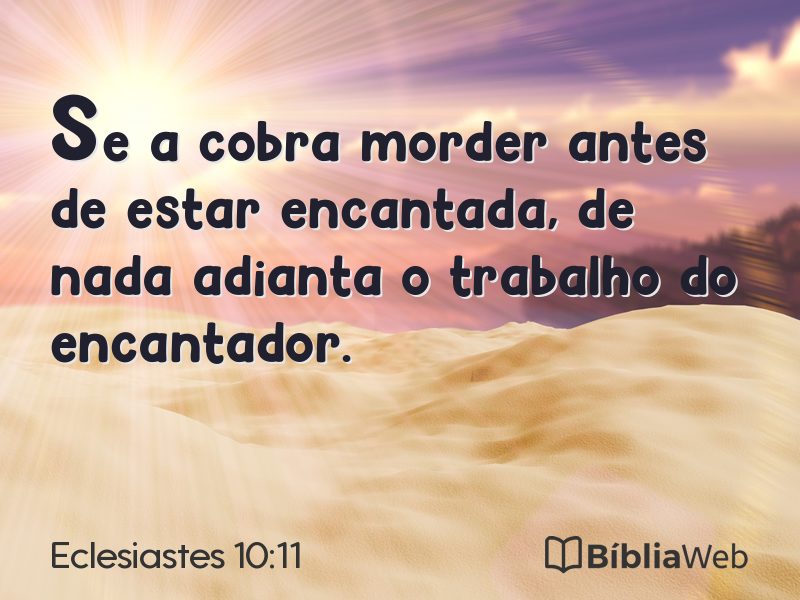 Eclesiastes 10:11 em imagem para compartilhar