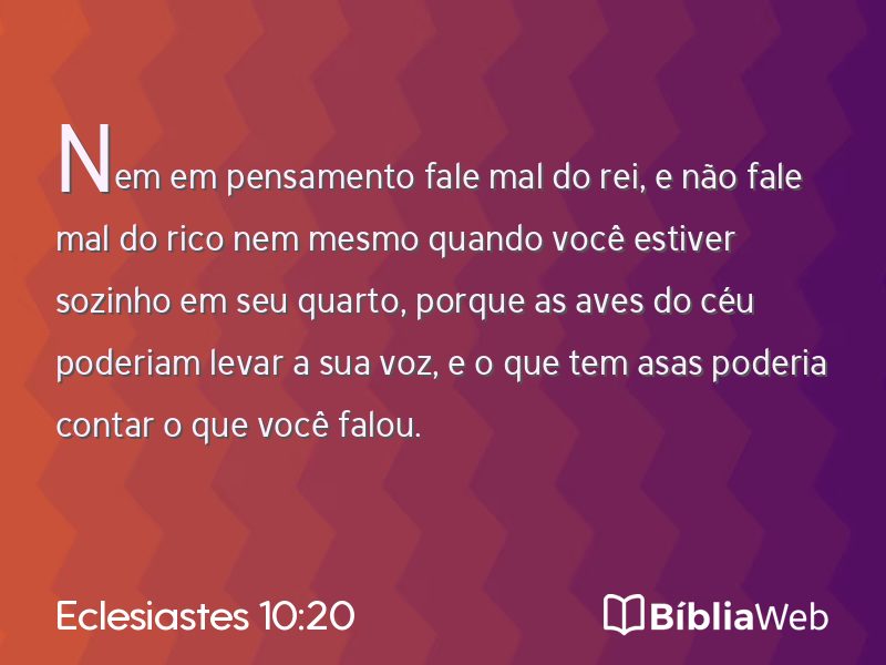 Eclesiastes 10:20 em imagem para compartilhar