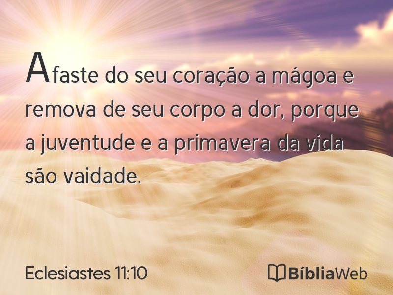 Eclesiastes 11:10 em imagem para compartilhar