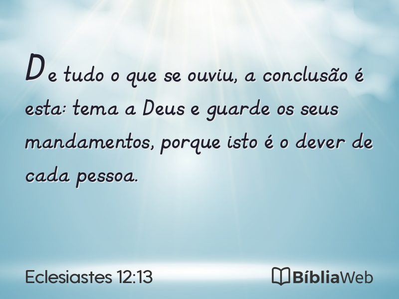 Eclesiastes 12:13 em imagem para compartilhar