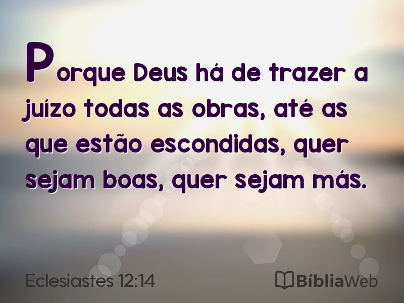 Eclesiastes 12:14 em imagem para compartilhar
