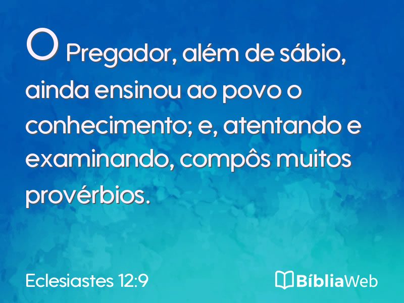 Eclesiastes 12:9 em imagem para compartilhar