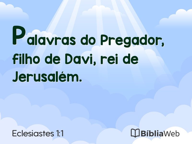 Eclesiastes 1:1 em imagem para compartilhar