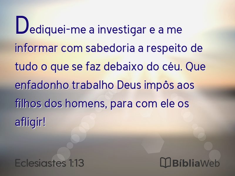 Eclesiastes 1:13 em imagem para compartilhar