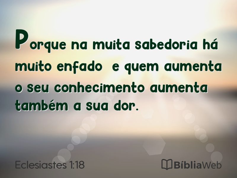 Eclesiastes 1:18 em imagem para compartilhar