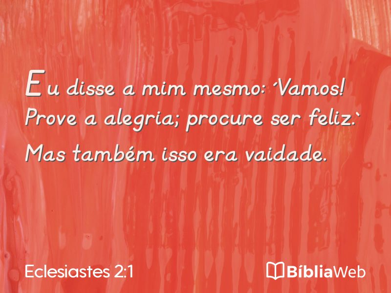 Eclesiastes 2:1 em imagem para compartilhar
