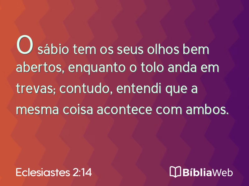 Eclesiastes 2:14 em imagem para compartilhar