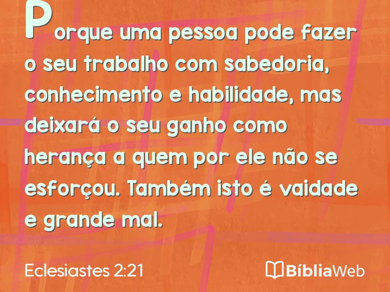 Eclesiastes 2:21 em imagem para compartilhar