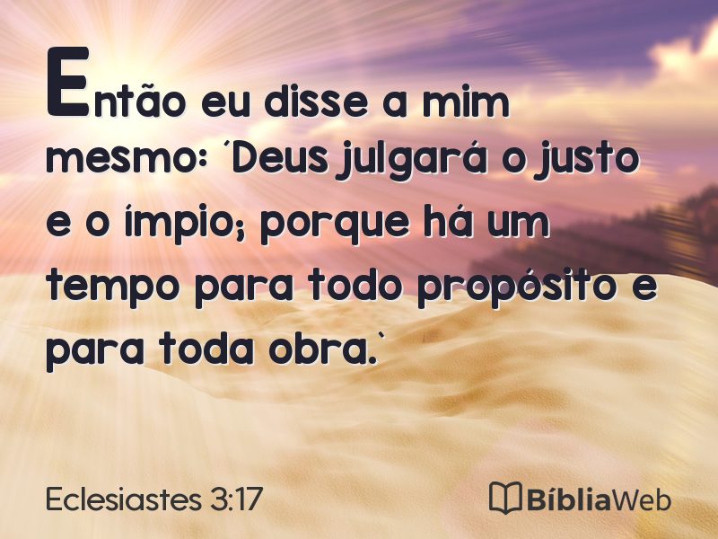 Eclesiastes 3:17 em imagem para compartilhar
