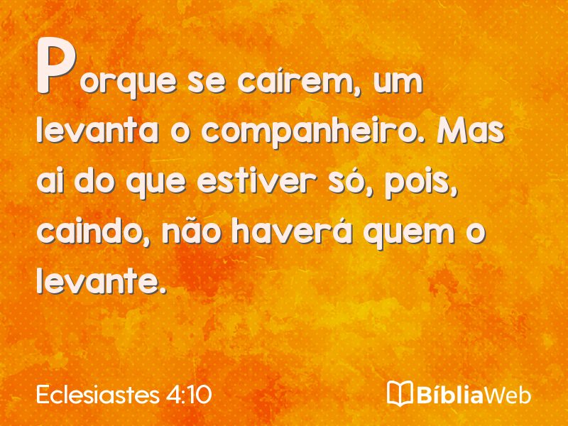 Eclesiastes 4:10 em imagem para compartilhar