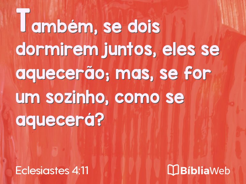 Eclesiastes 4:11 em imagem para compartilhar
