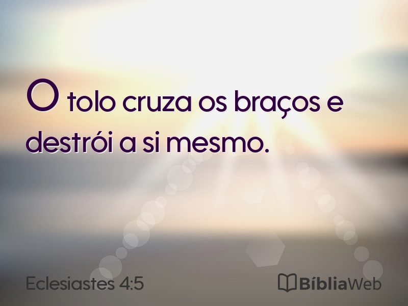 Eclesiastes 4:5 em imagem para compartilhar