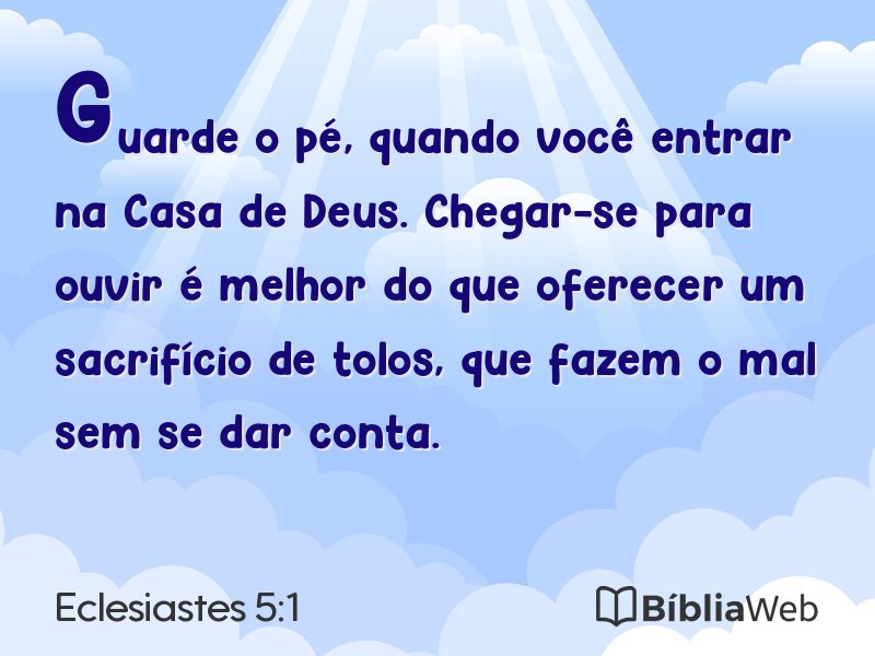 Eclesiastes 5:1 em imagem para compartilhar