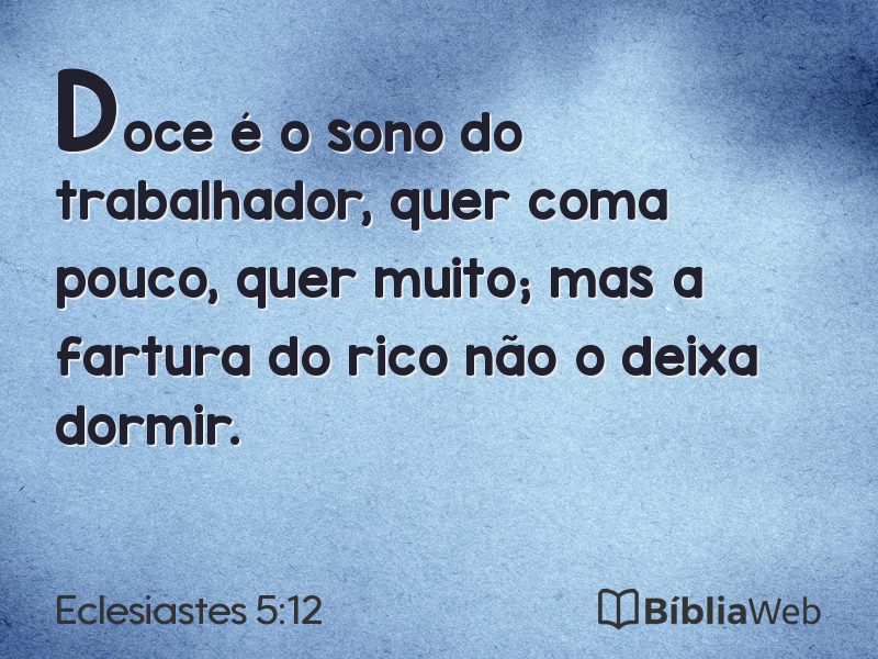 Eclesiastes 5:12 em imagem para compartilhar