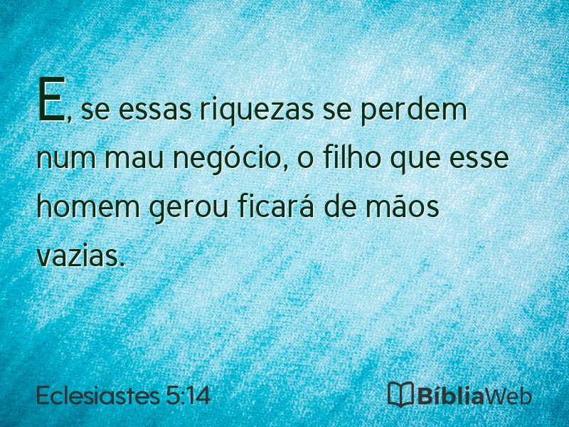 Eclesiastes 5:14 em imagem para compartilhar