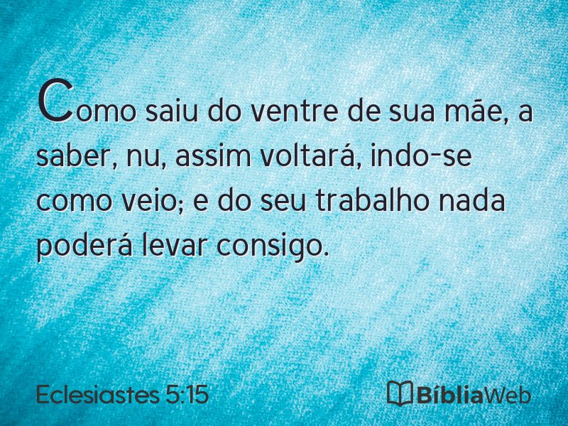 Eclesiastes 5:15 em imagem para compartilhar