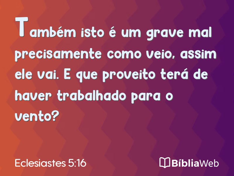 Eclesiastes 5:16 em imagem para compartilhar