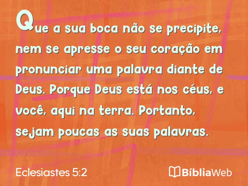 Eclesiastes 5:2 em imagem para compartilhar