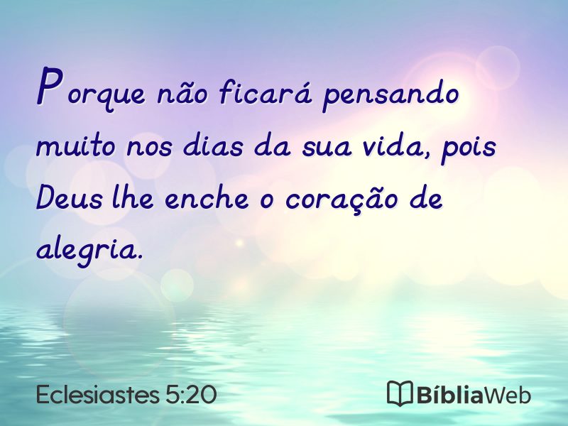 Eclesiastes 5:20 em imagem para compartilhar