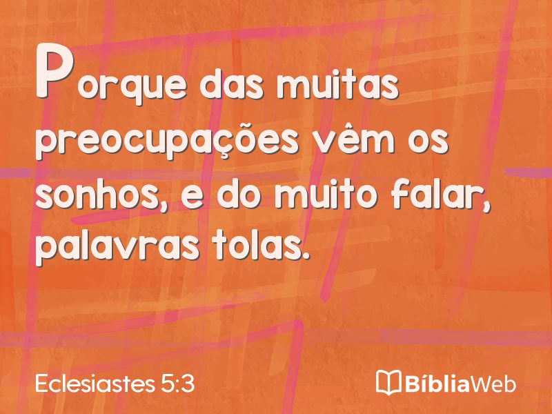 Eclesiastes 5:3 em imagem para compartilhar
