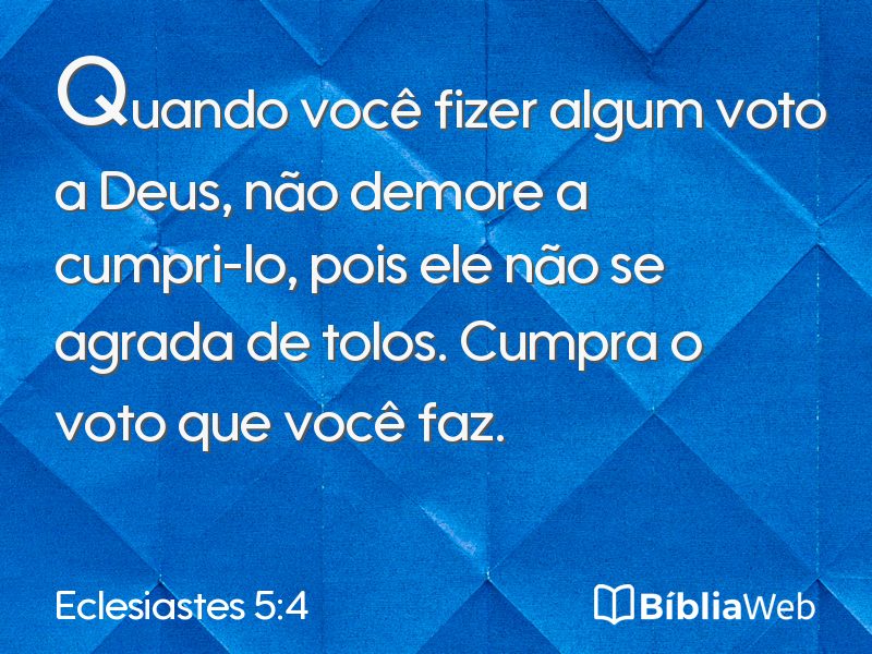 Eclesiastes 5:4 em imagem para compartilhar