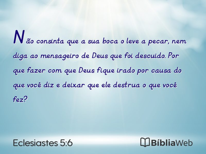 Eclesiastes 5:6 em imagem para compartilhar