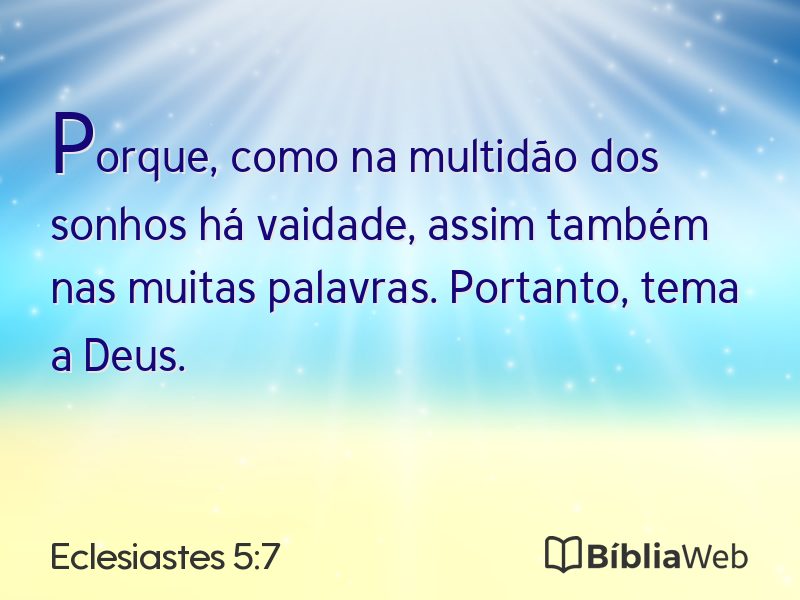 Eclesiastes 5:7 em imagem para compartilhar