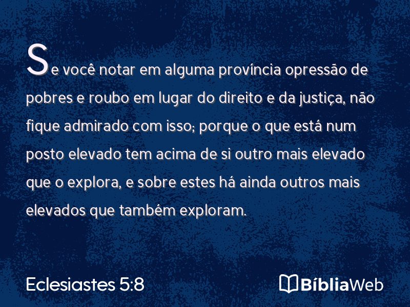 Eclesiastes 5:8 em imagem para compartilhar