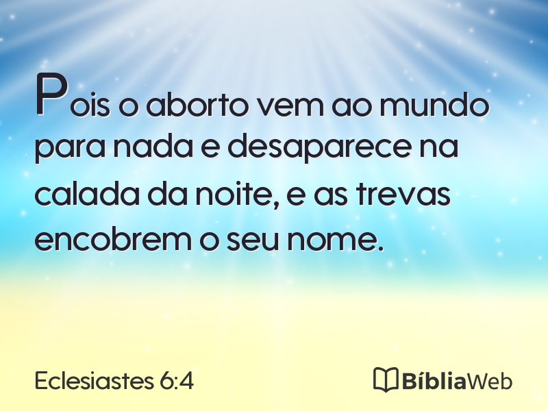 Eclesiastes 6:4 em imagem para compartilhar