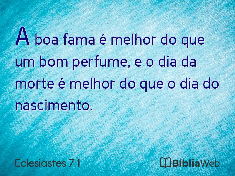 Eclesiastes 7:1 em imagem para compartilhar