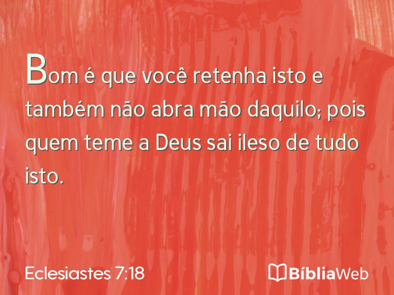 Eclesiastes 7:18 em imagem para compartilhar