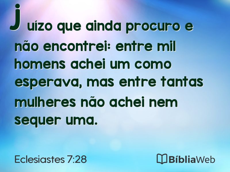 Eclesiastes 7:28 em imagem para compartilhar