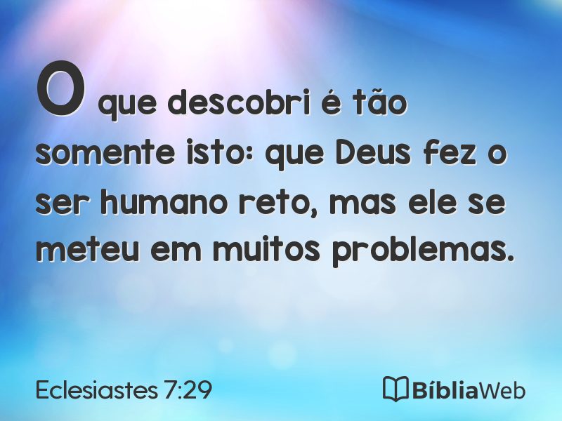 Eclesiastes 7:29 em imagem para compartilhar