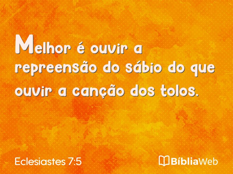Eclesiastes 7:5 em imagem para compartilhar
