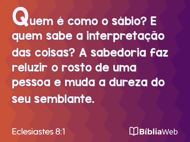 Eclesiastes 8:1 em imagem para compartilhar