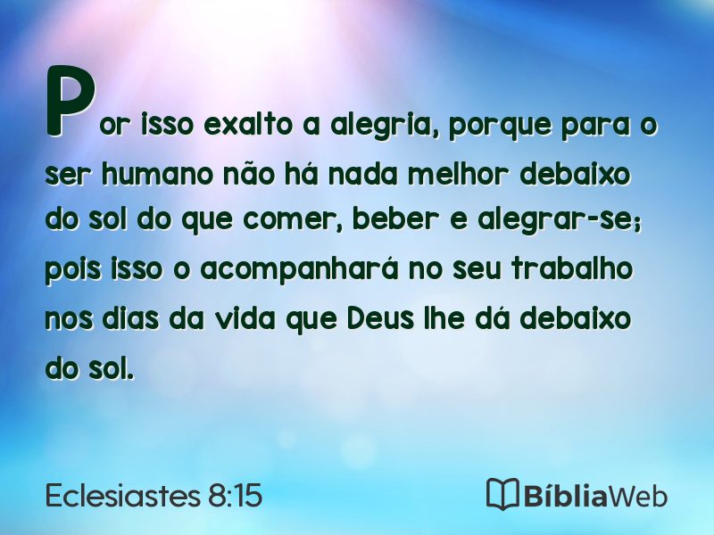 Eclesiastes 8:15 em imagem para compartilhar